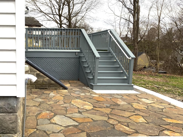 exterior space featuring stairs