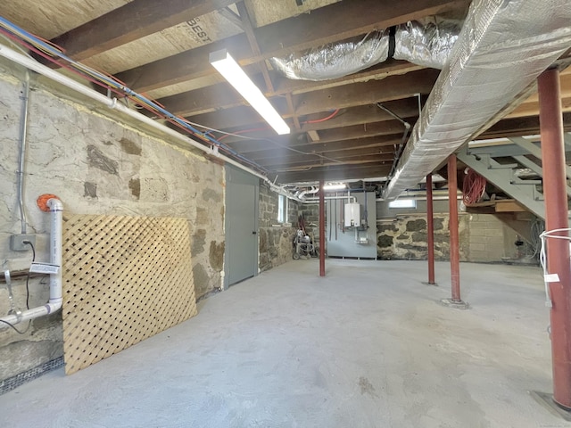 unfinished below grade area with stairs