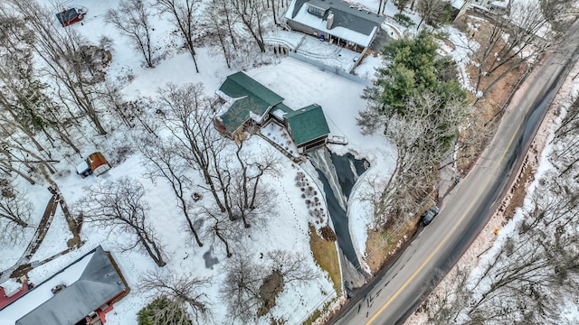 view of snowy aerial view