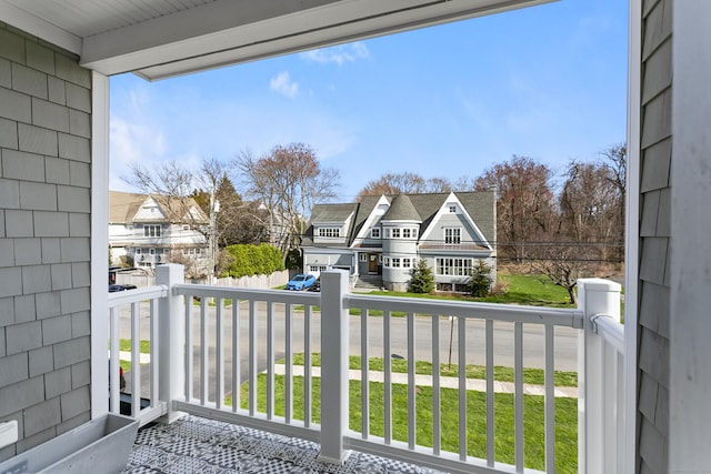 balcony with a residential view