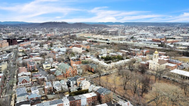 aerial view featuring a mountain view