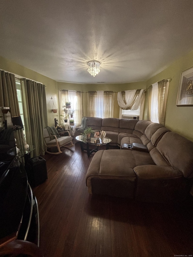 living room with wood finished floors