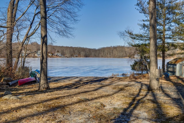 water view with a forest view