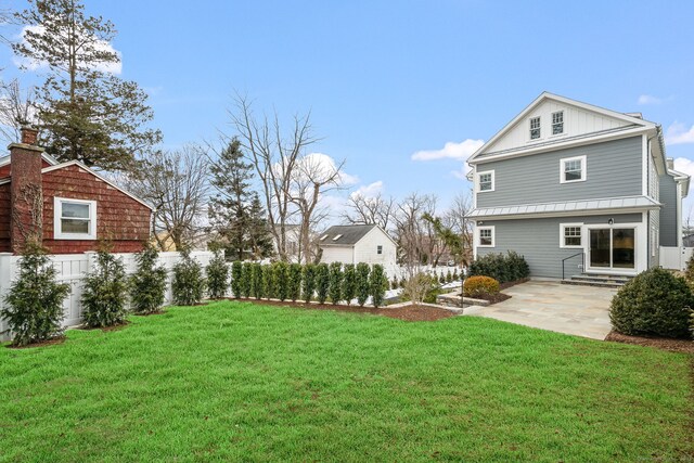 25 Henry St Unit B, Greenwich, CT 06830 - exterior space featuring a patio, a yard, entry steps, and fence