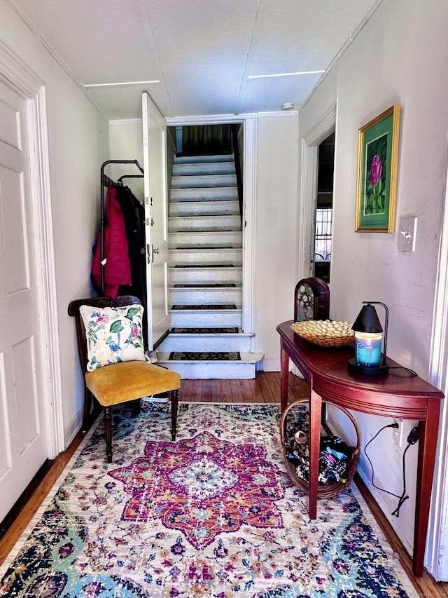 interior space with wood finished floors