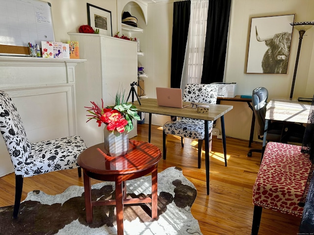 interior space featuring wood finished floors