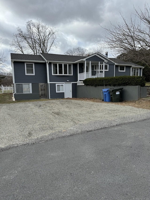 view of front of home featuring a porch