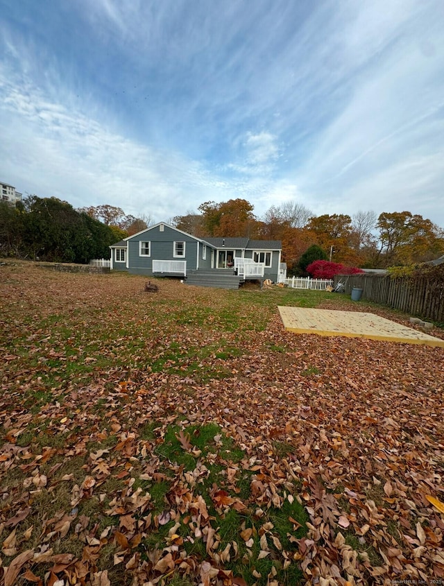 exterior space featuring a patio and fence