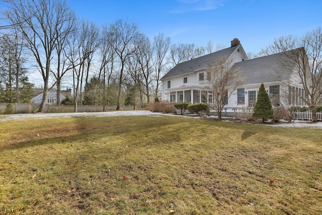 view of yard featuring fence