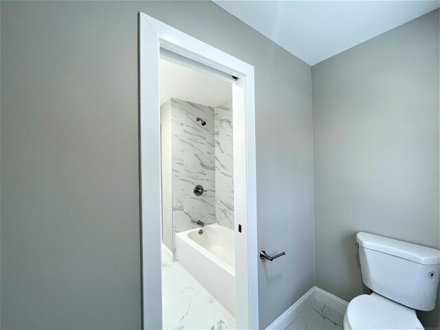 157R Sumner Wood Rd, Durham, CT 06422 - full bathroom with baseboards, marble finish floor, and toilet