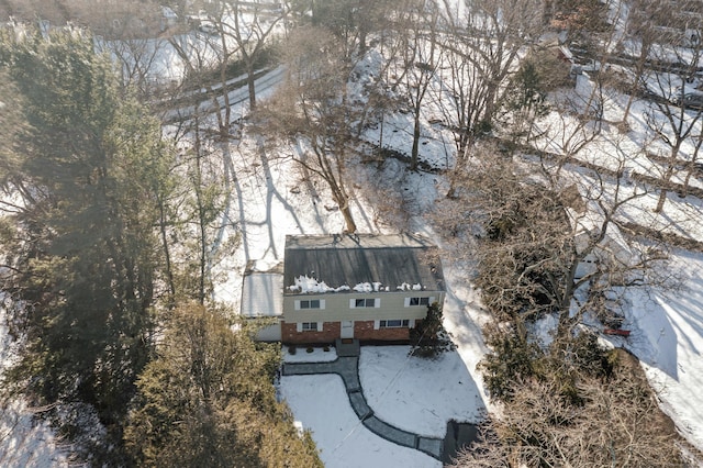 view of snowy aerial view