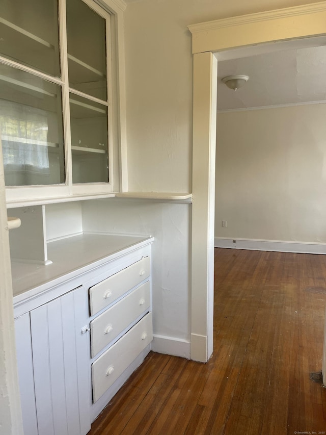 spacious closet with dark wood-type flooring