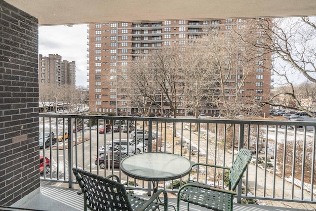 balcony with a view of city