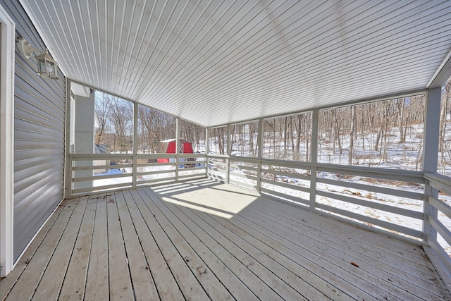 view of unfurnished sunroom