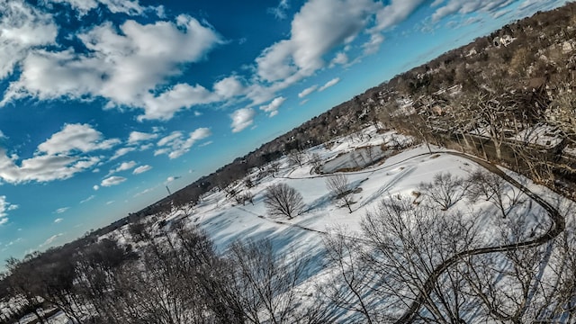 view of snowy aerial view