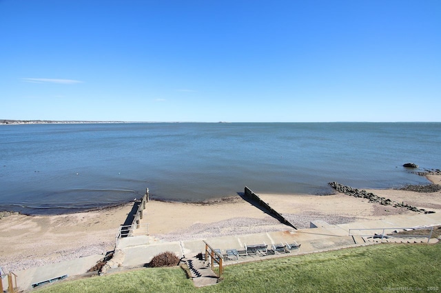 property view of water featuring a view of the beach