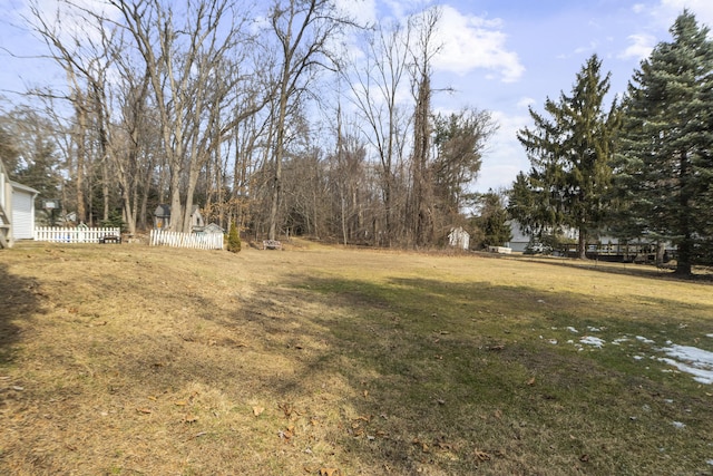 view of yard with fence