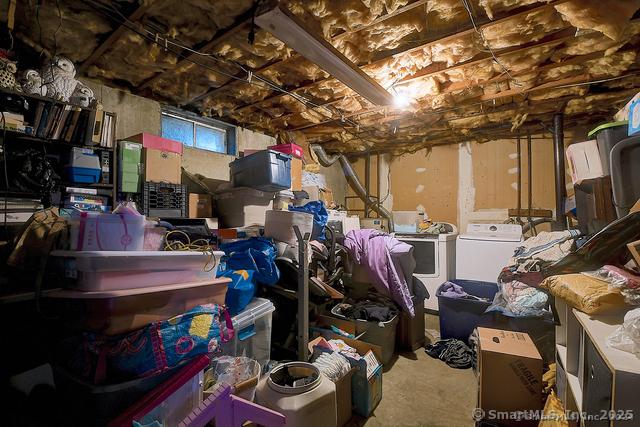 storage with washing machine and clothes dryer