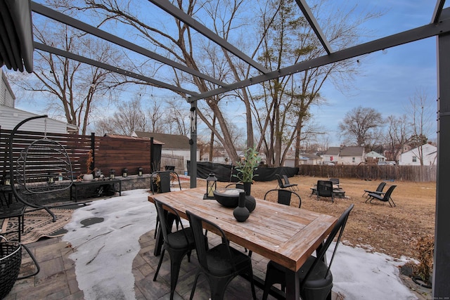 view of patio / terrace featuring outdoor dining area and a fenced backyard