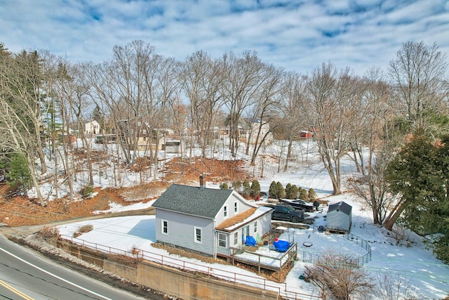 view of snowy aerial view