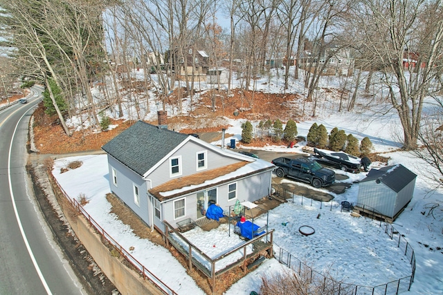 view of snowy aerial view