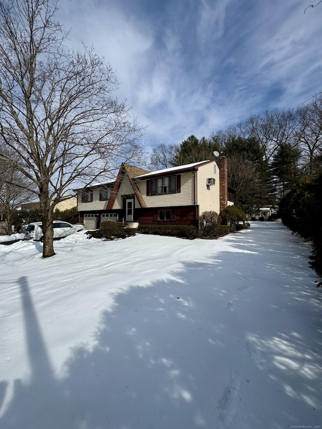 view of front of house with a chimney