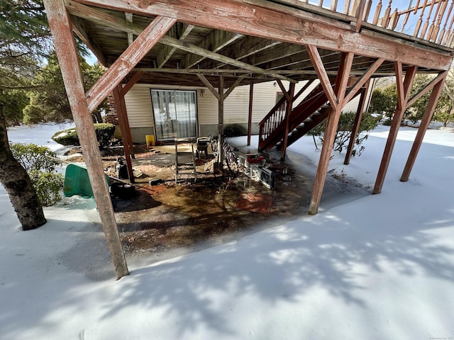 view of patio featuring stairs