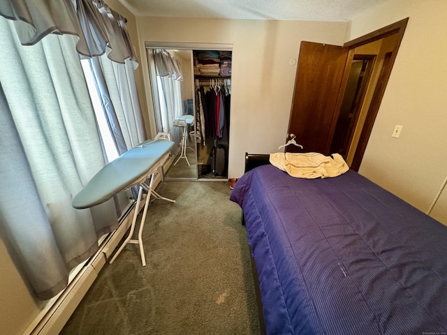 carpeted bedroom featuring a closet