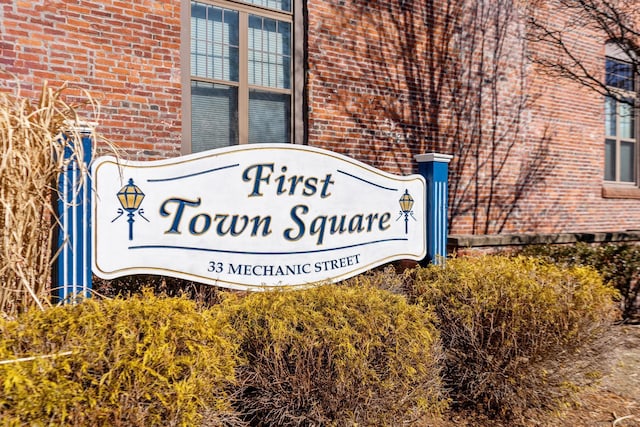 view of community sign