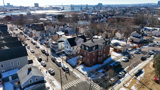 aerial view with a residential view