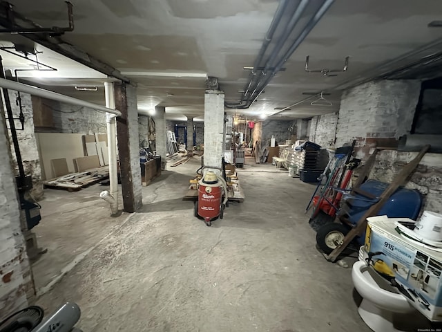 view of unfinished below grade area