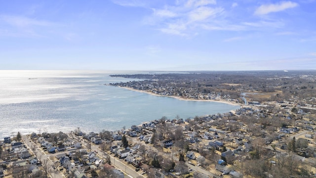 bird's eye view with a water view and a residential view