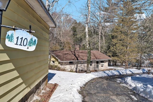 view of snowy exterior