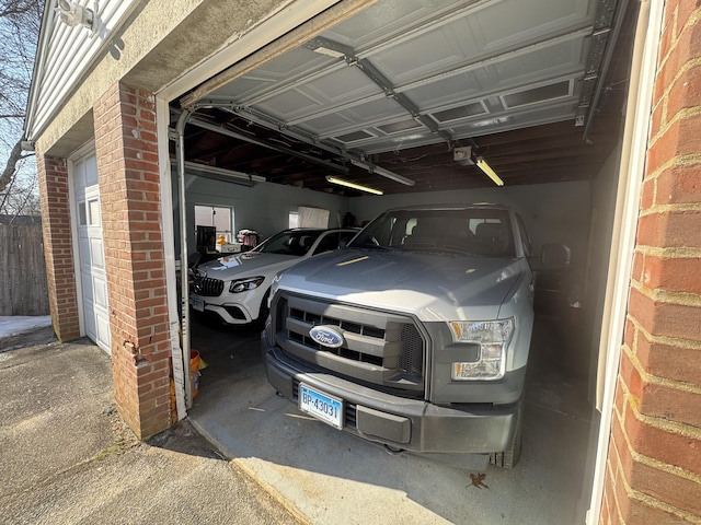 view of garage