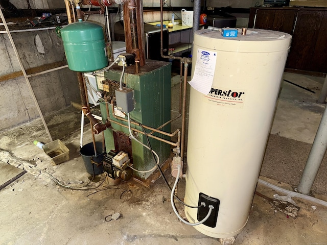 utility room with gas water heater