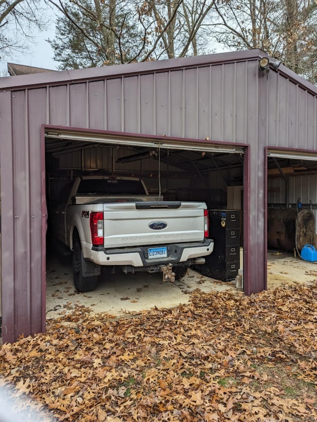 view of garage