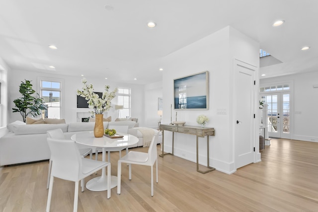 40 Fairfield Beach Rd, Fairfield, CT 06824 - dining area featuring light wood-type flooring, plenty of natural light, and recessed lighting