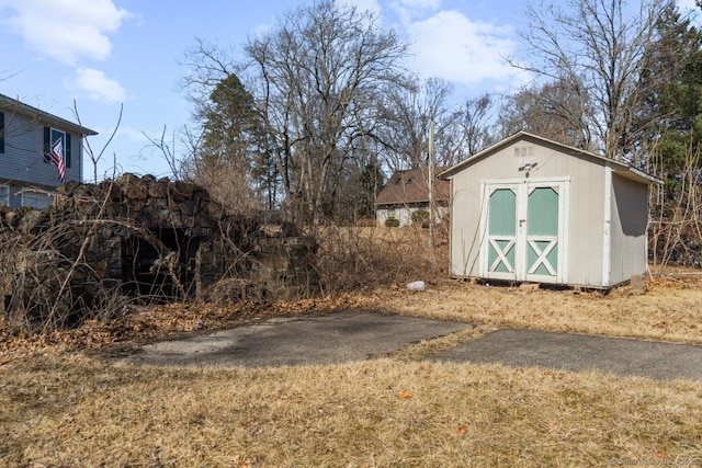 view of shed