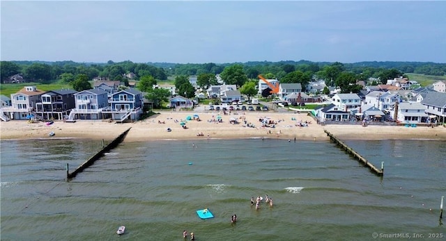 water view with a view of the beach