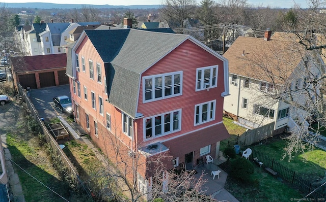 bird's eye view with a residential view