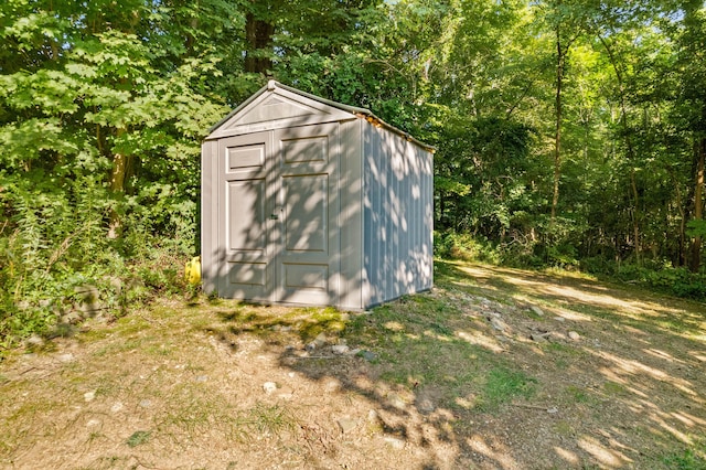 view of shed