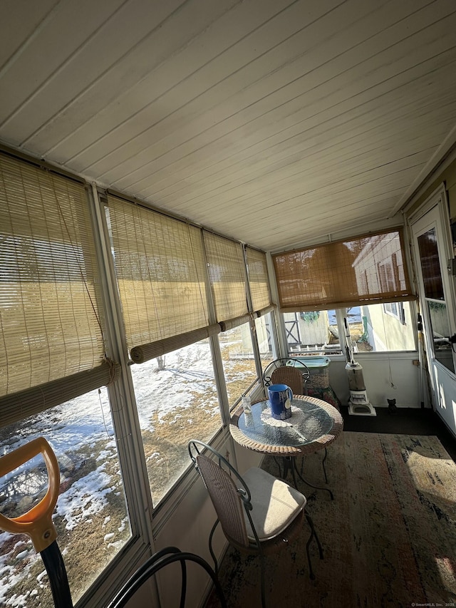 view of unfurnished sunroom