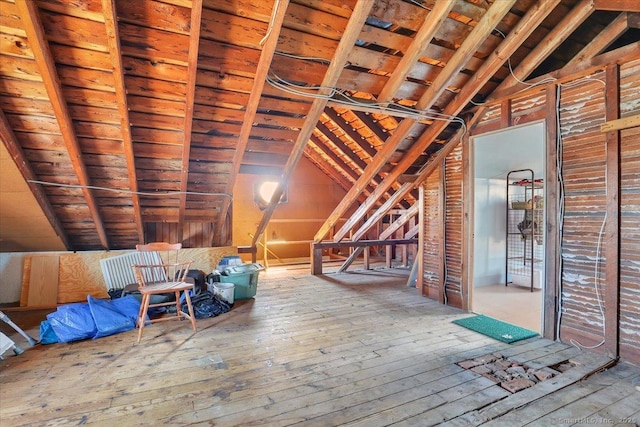 attic with an upstairs landing