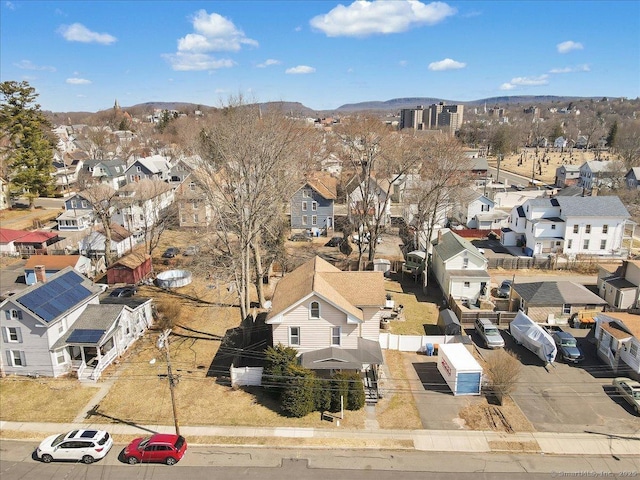 bird's eye view with a mountain view and a residential view