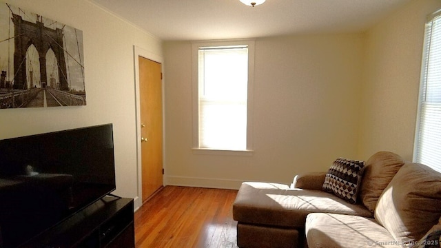 living room with light wood finished floors