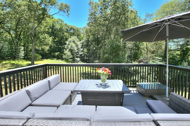 deck featuring an outdoor hangout area