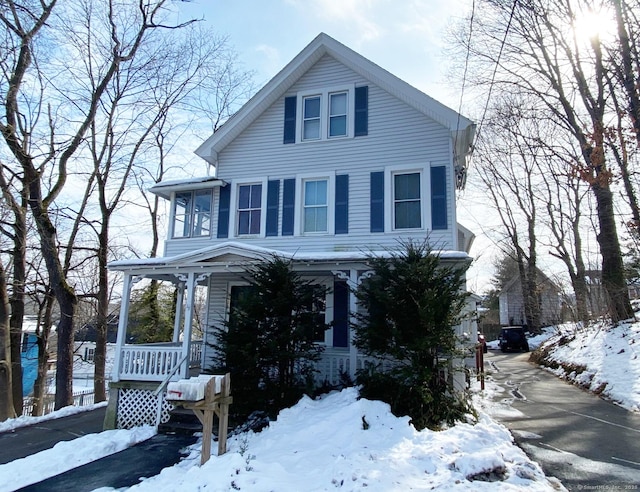 view of front of property with covered porch