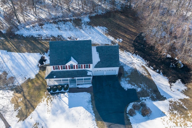 view of snowy aerial view