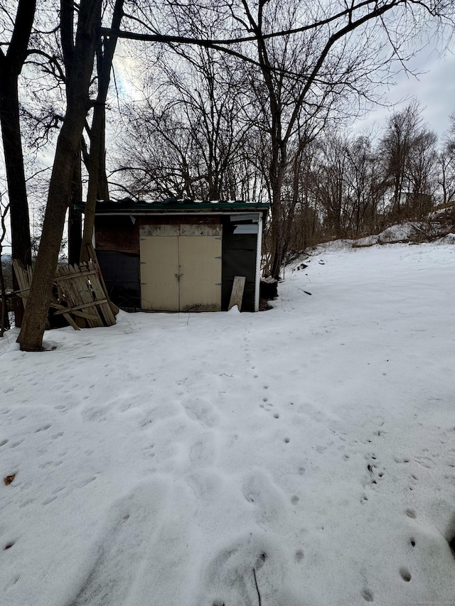 exterior space featuring a garage