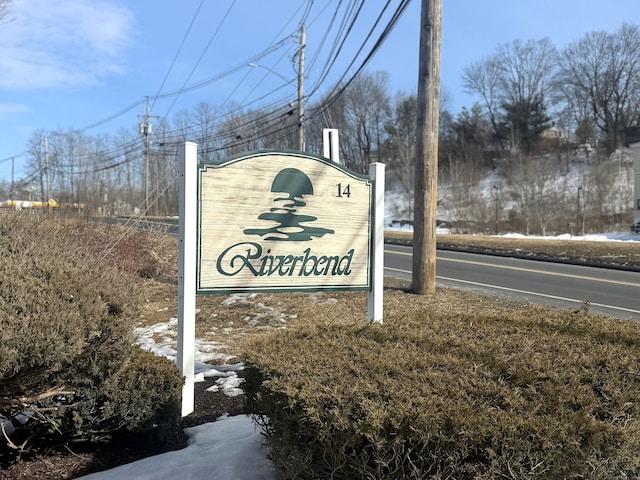 view of community sign